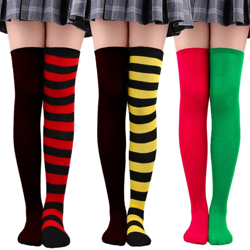 lu Christmas Thigh Stocking Striped Over The Knee Different Color ...