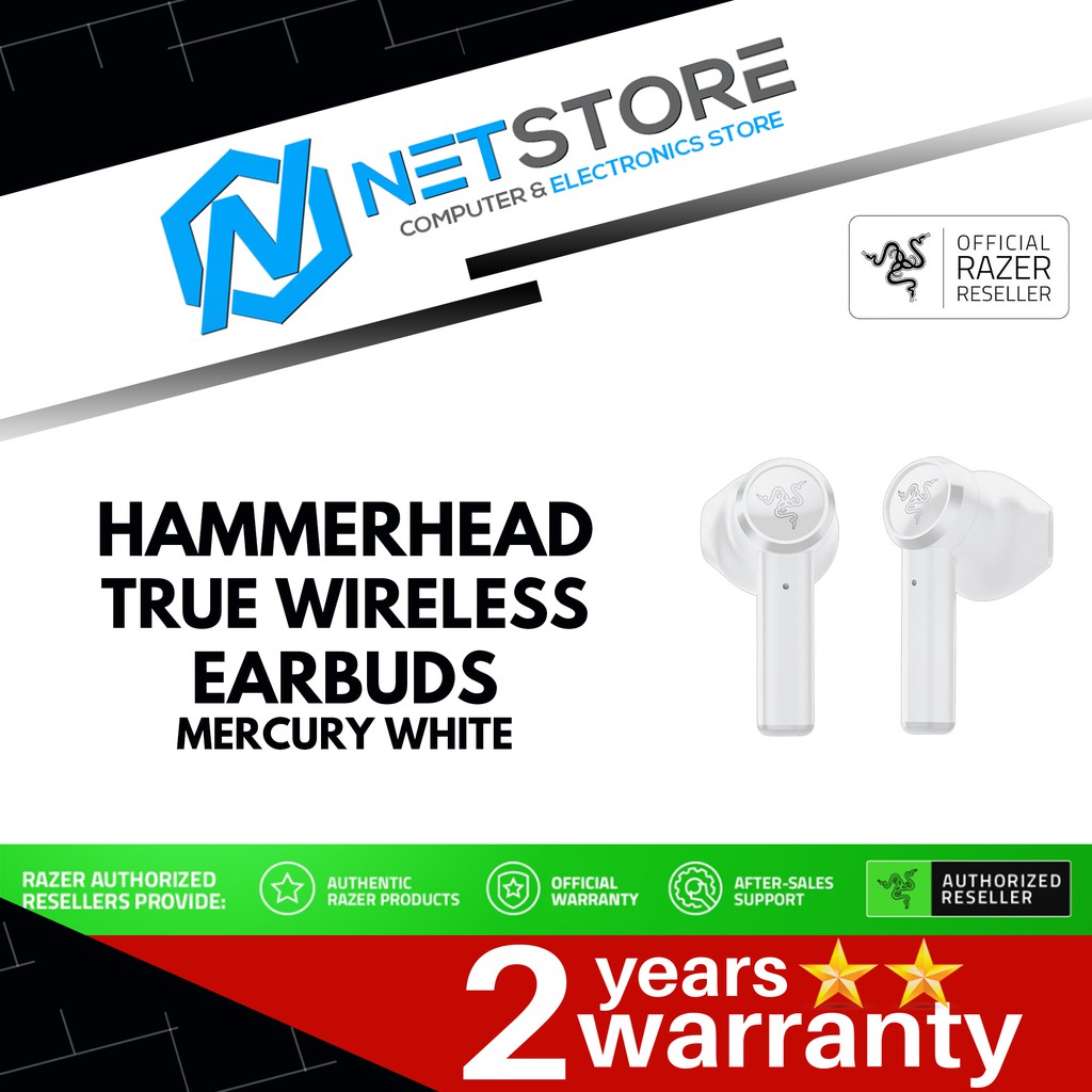 Razer hammerhead true wireless mercury white hot sale