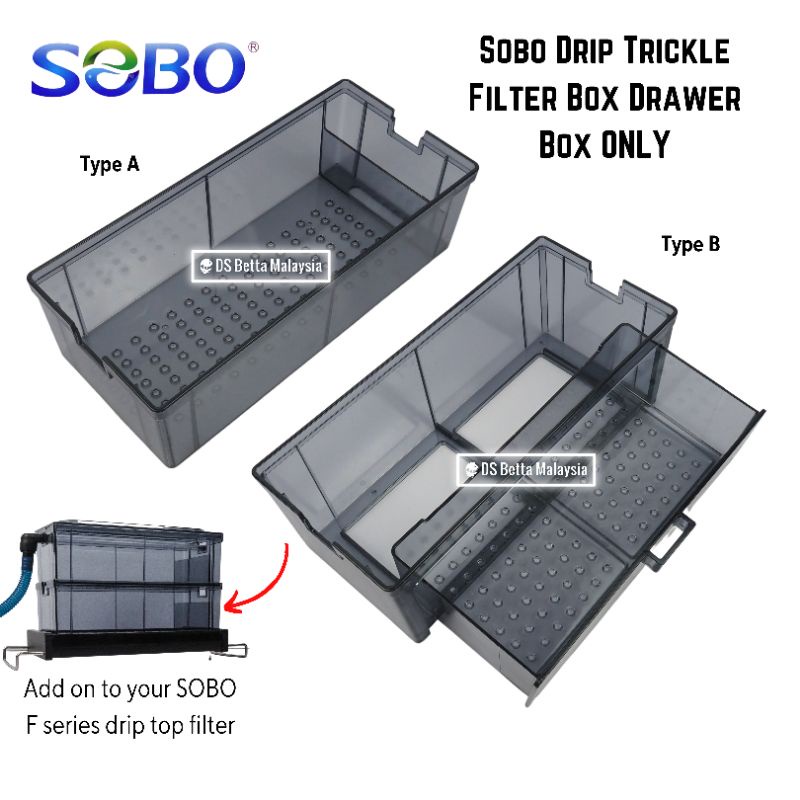 Sobo F Series Drip Trickle Drawer Filter Box ONLY Aquarium Top Filter