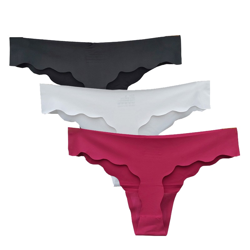 3PCS Women 100% Silk Thong Panties G-string Briefs Underwear
