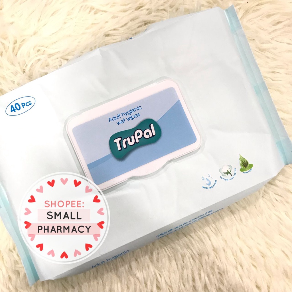 Trupal Adult Hygienic Wet Wipes 40pcs Moisture Cotton Like Texture