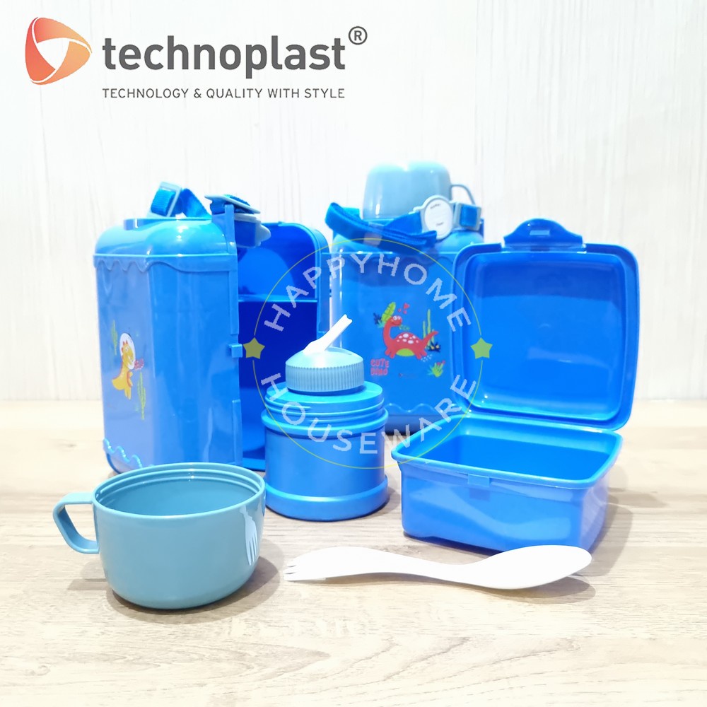 Little Surprise Box,2 pcs Dino Lunch bag & 5 section Lunch box for Kids main image 0