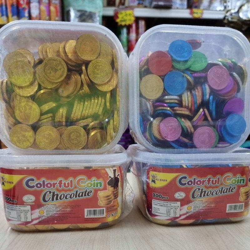 [READY STOCK]Colorful/Gold Chocolate Coin 300pcs/Coklat Duit Syiling ...
