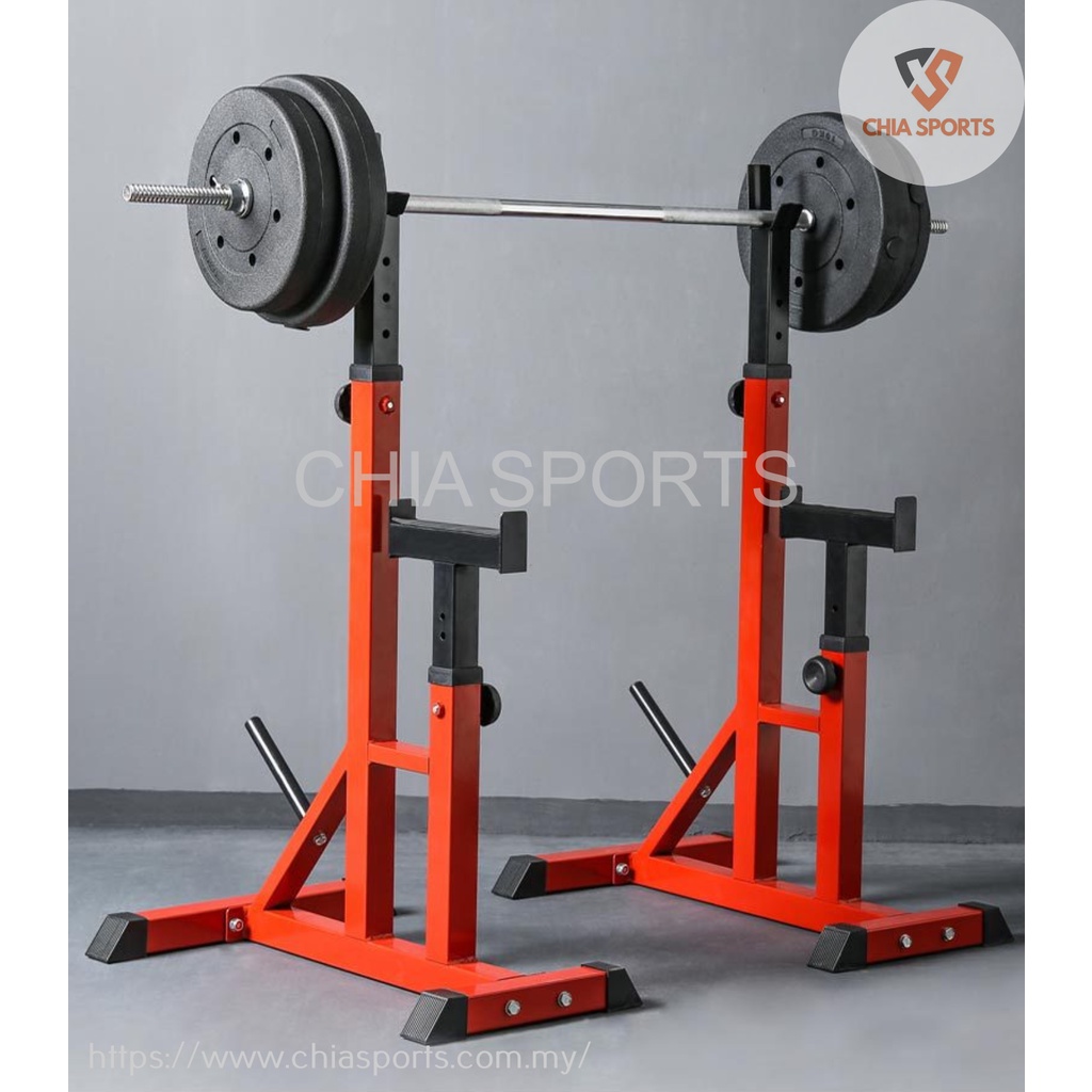 Lelong!!! Adjustable Squat Stand Y866 Squat Rack Bench Press Bar barbell Stand weightlifting
