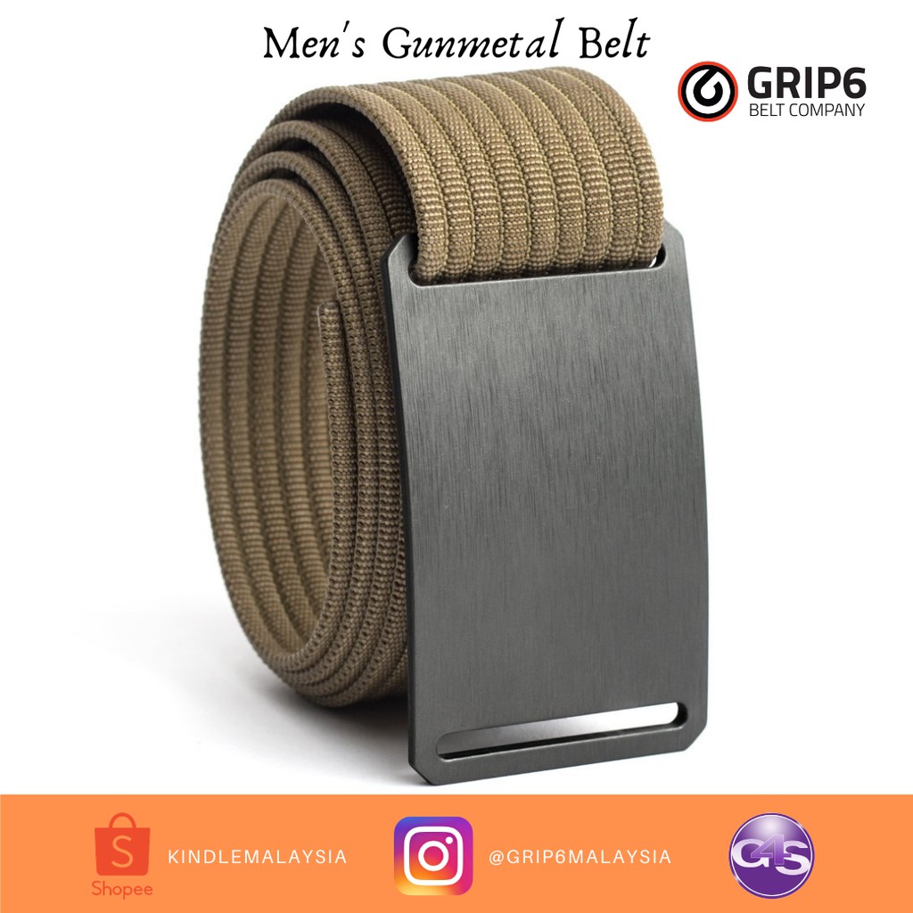 Grip6 Men's Gunmetal Belt Shopee Malaysia