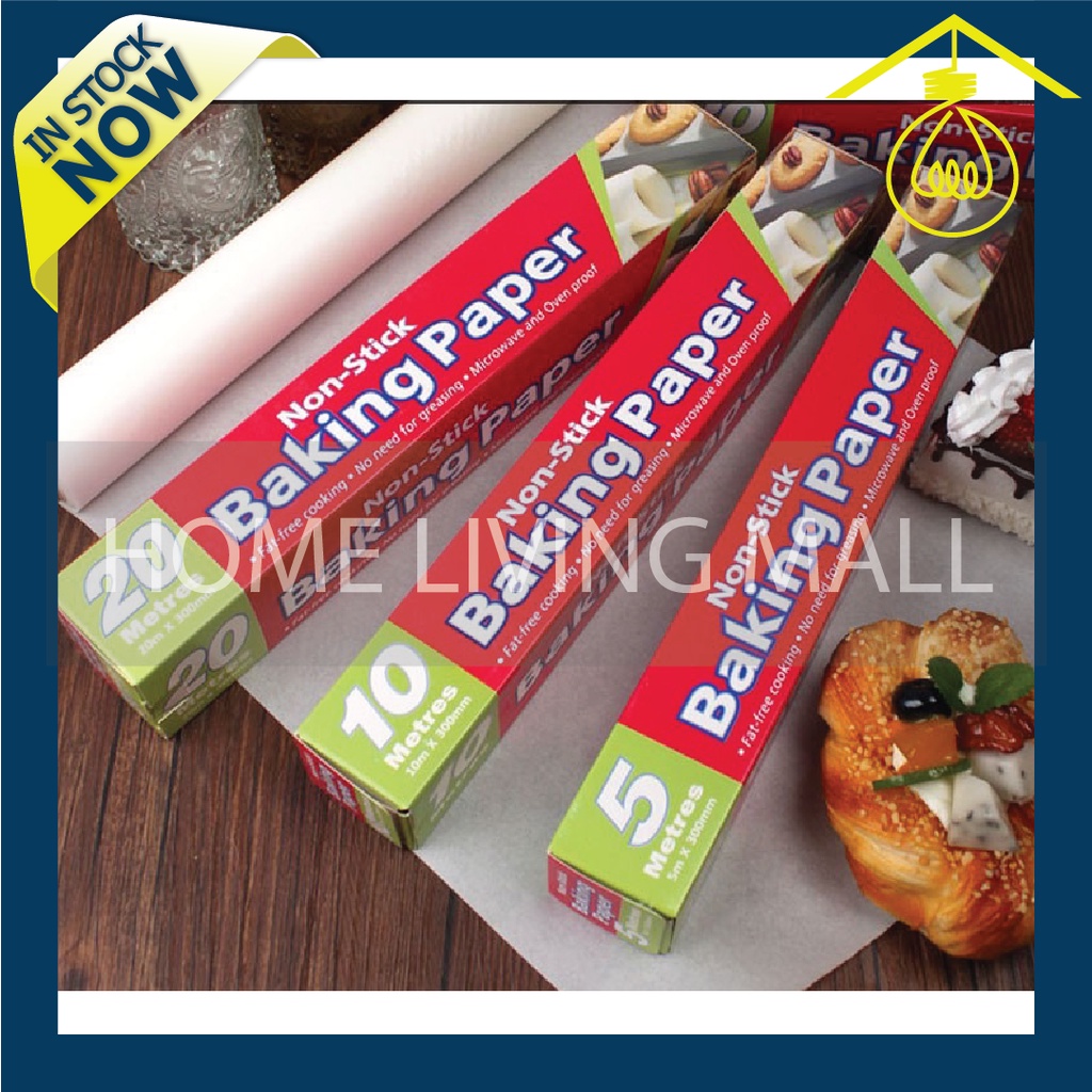 5/10/20M Baking Oil Paper Kertas Minyak Pelapik Dapur Kitchen Oven ...