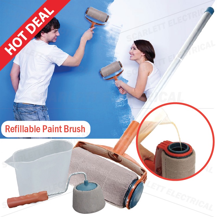 6 IN 1 DIY Refillable Paint Roller Set Tool Non Drip Magic Paint Roller