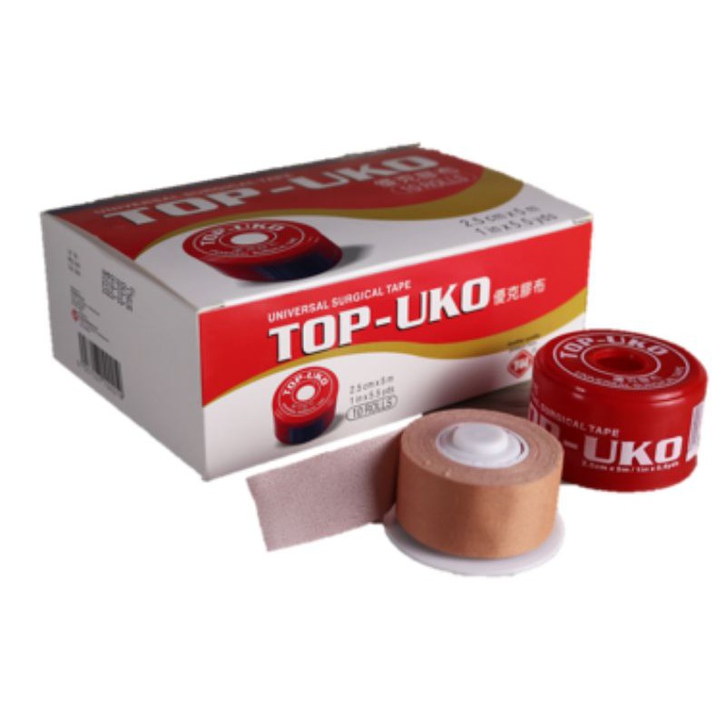 Top-Uko Plaster Pelekat Luka Kain Kuat Surgical Tape Fabric Brown 2.5cm