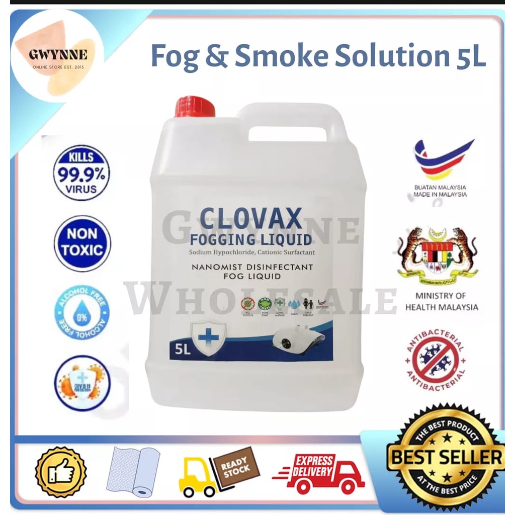 CLOVAX FOGGING LIQUID NANOMIST DISINFECTANT FOG LIQUID FOG & SMOKE SOLUTION 5L Shopee Malaysia