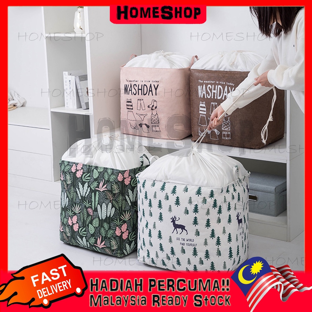 75L 100L 140L Foldable Laundry Basket Storage Box Ready Stock