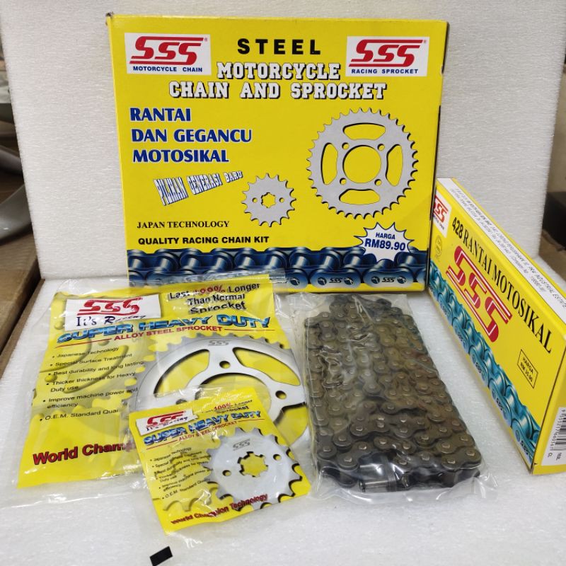 MODENAS KRISS 110 KRISS 2 KRISSFL CT110 SSS SPROCKET CHAIN SET 428