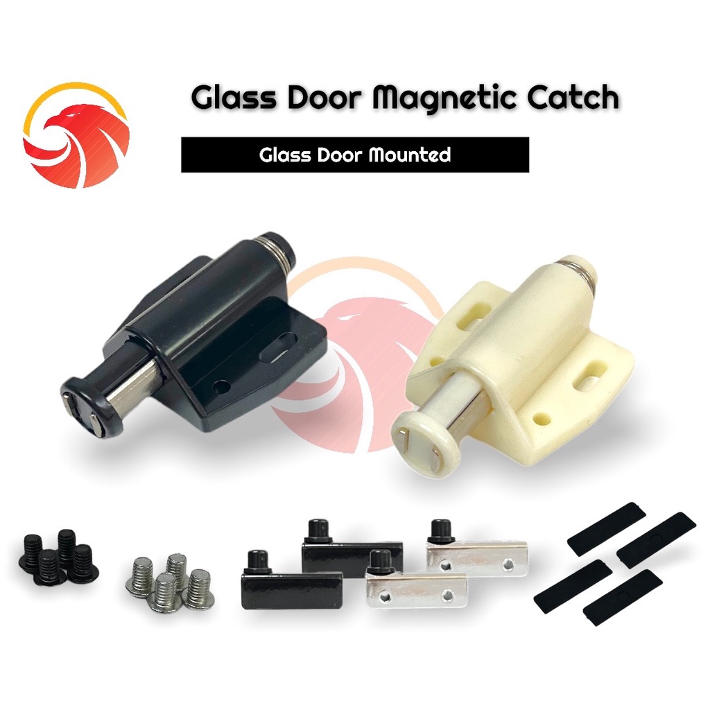 Black Single Glass Door Magnet Magnetic Push To Open Close Cabinet ...