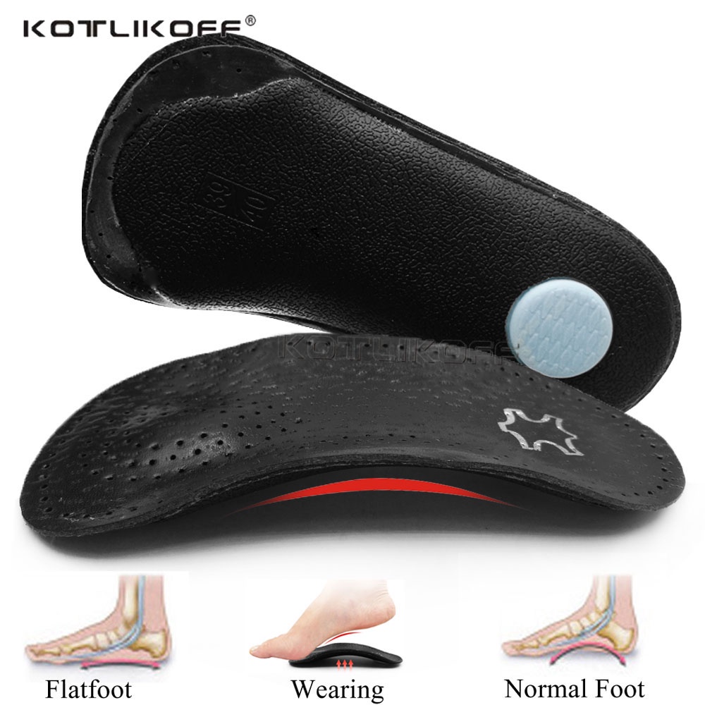 KOTLIKOFF Leather Orthotic Insoles Orthopedic Flat Feet Heel Pain Arch