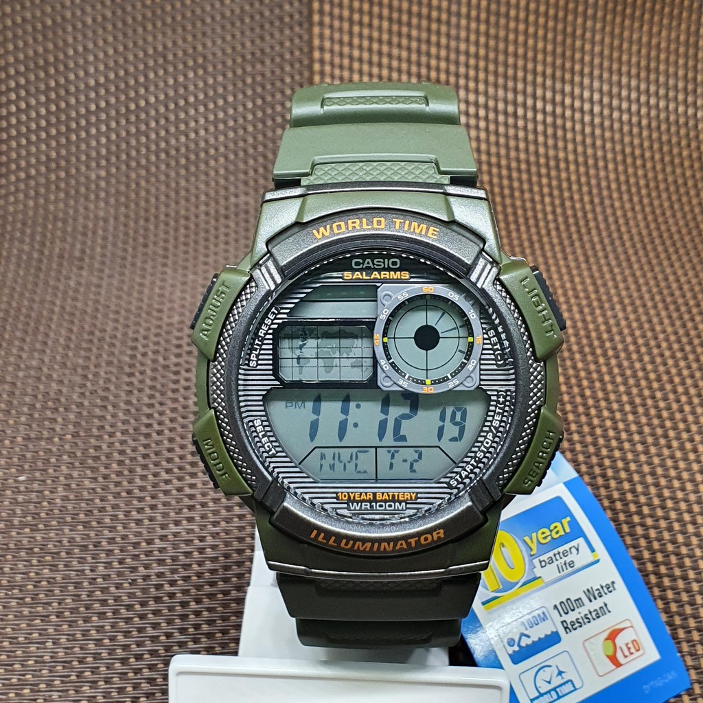 Casio world time green hotsell