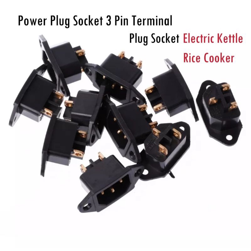 Plug socket electric kettle rice cooker AC 250V 10A 3 Pin Terminal ...