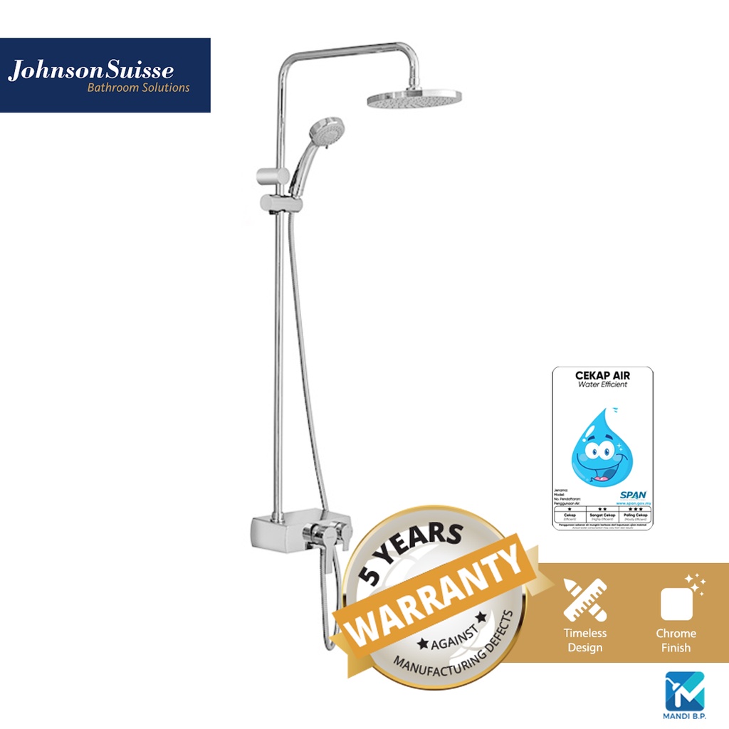 Johnson Suisse Single Lever Wall-mounted Shower Mixer Column Set With ...