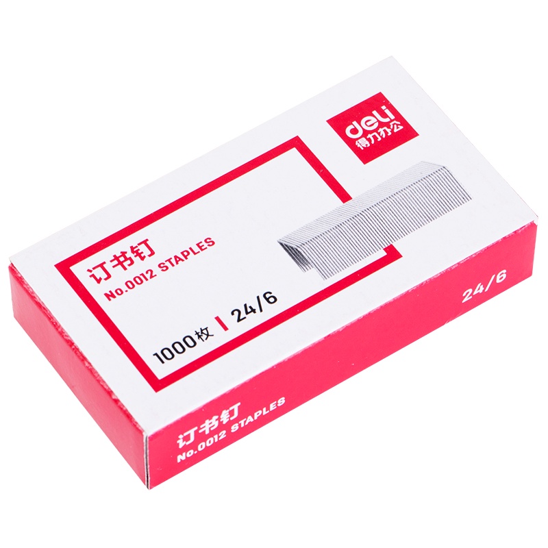 Deli Staple 0012 / 0010 / 0014 model 24/6 10# Staples 1000pcs/box ...