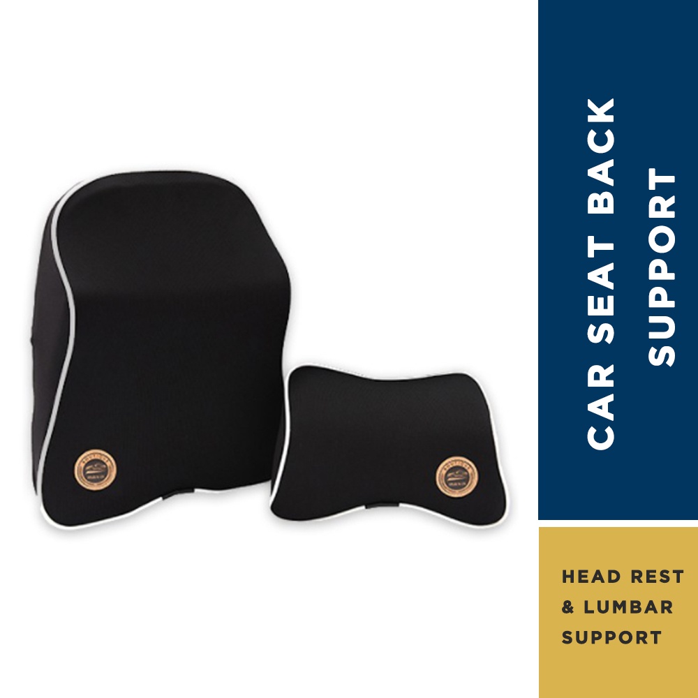 1 set (2pcs) Headrest Neck Lumbar Support Cushion Car Seat Back Support