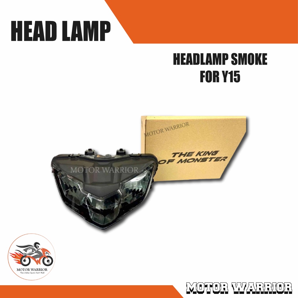 Yamaha Y15 V2 Smoke Headlamp / Y15 Tinted Headlamp / Lampu Y15 v2 Jenis