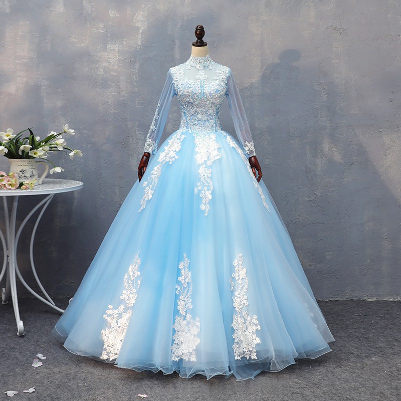 Dress pengantin baby blue sale