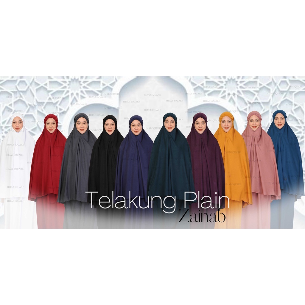 Telakung Dewasa Zainab Premium Free Size Telakung solat Exclusive Kain ...