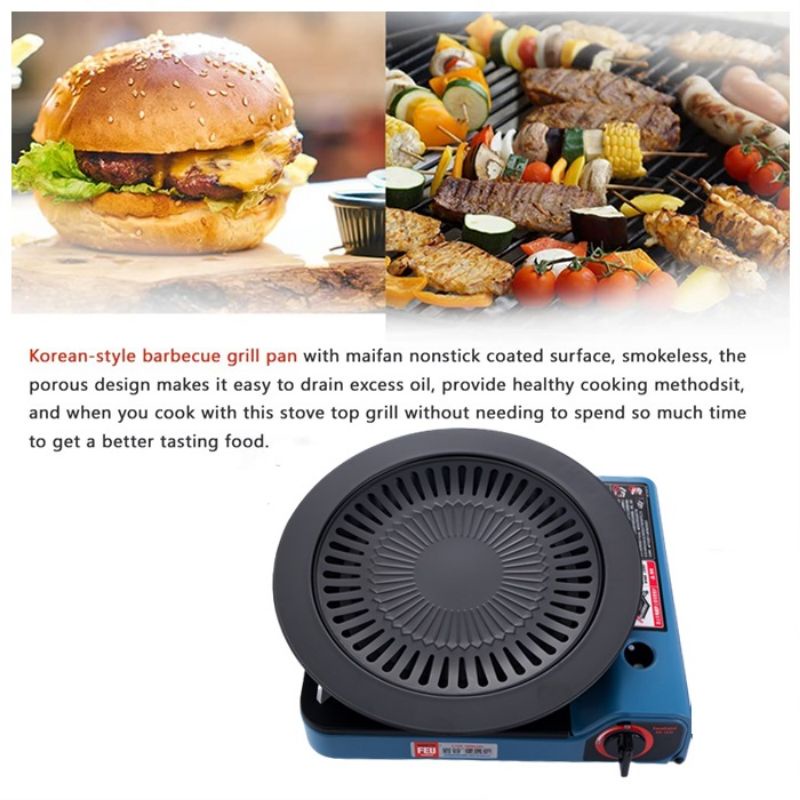 Barbecue Plate Smokeless Non-stick Stovetop Barbecue Grill Pan Indoor ...