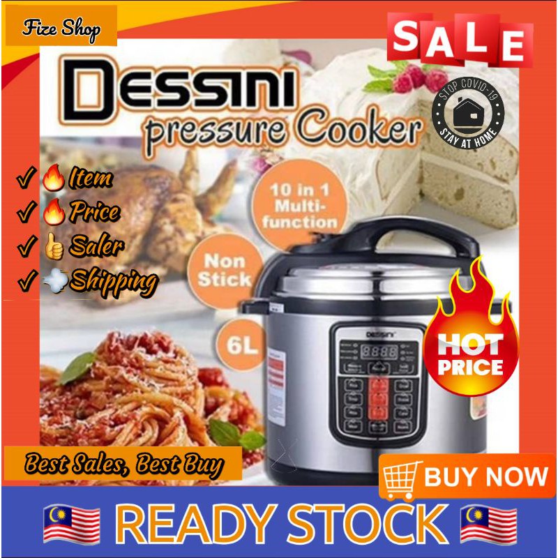 [READY STOCK]🔥🔥🔥 DESSINI 6L/8L ELECTRIC PRESSURE COOKER ALUMINUM NON