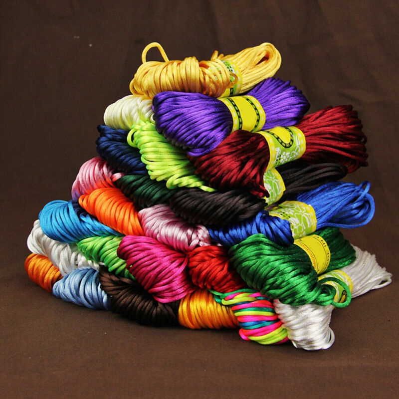 20M A roll of 2-2.5mm sage satin nylon nylon braided rope braided rope ...