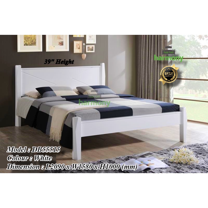 Harmony Ayumi Wooden Queen Bed Frame / Solid Wood Queen Bed / Katil