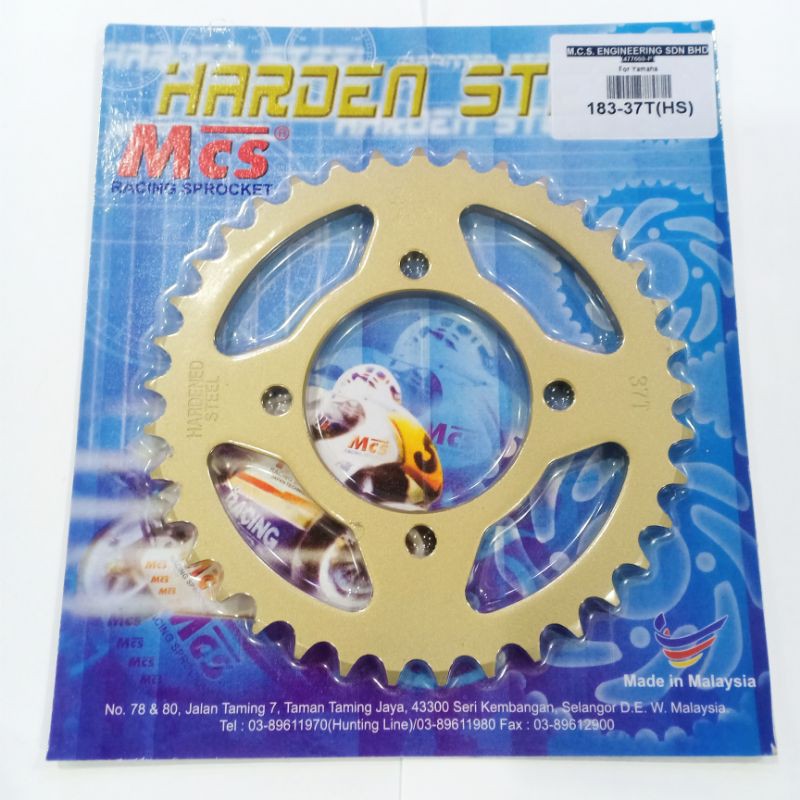 (YAMAHA RXZ / LC135 / Y125Z) Sprocket MCS Gold 428 (100% Original MCS ...