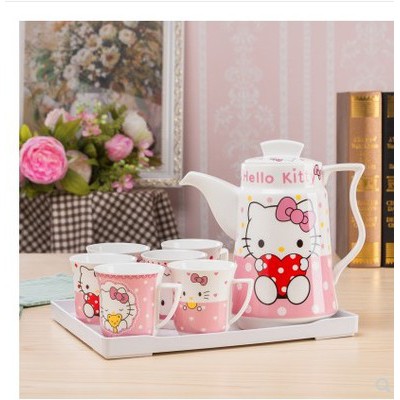 Hello Kitty Ceramic Tea Set With Tray Shopee Malaysia