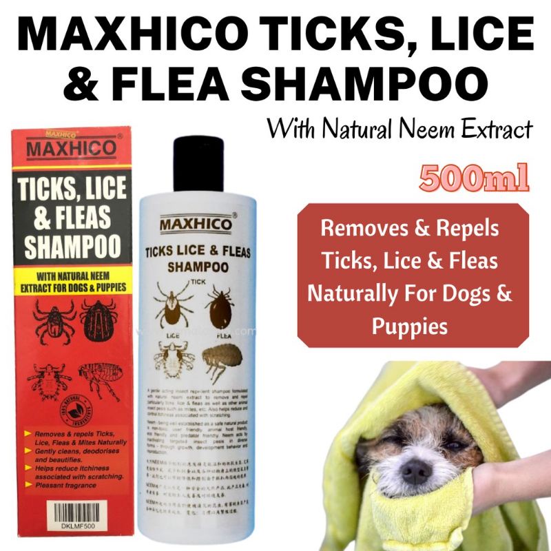 Ready Stock MAXHICO Ticks Lice Fleas Shampoo For Dogs Puppies 500ml Pet Flea Shopee Malaysia