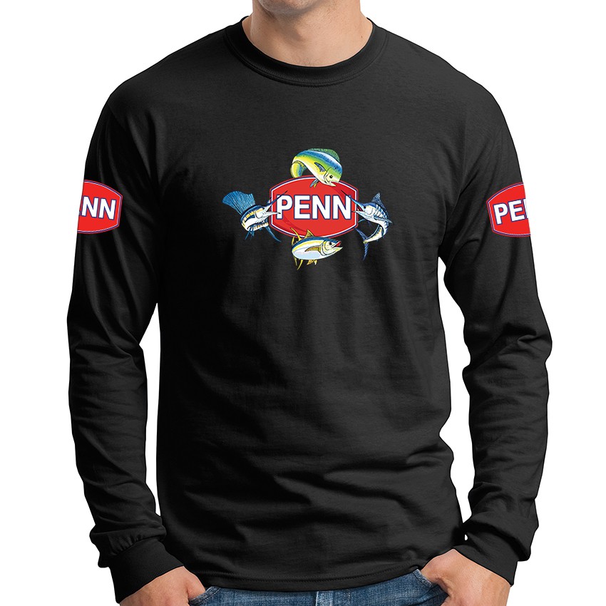 Penn Fishing Tackle Fish Gear Bait Rods Reel Lure Unisex Long Sleeve T  Shirt T-Shirt Baju PEN-LS-0001