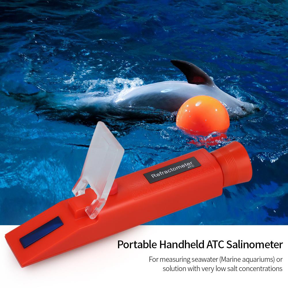 Salinity Refractometer ATC Sea Water Salt Content 100 ppt Seawater ...