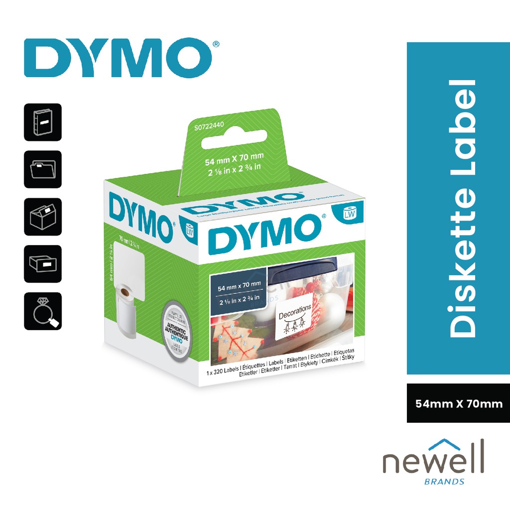 DYMO LABELWRITER DISKETTE LABELS (70MM x 54MM) | Shopee Malaysia