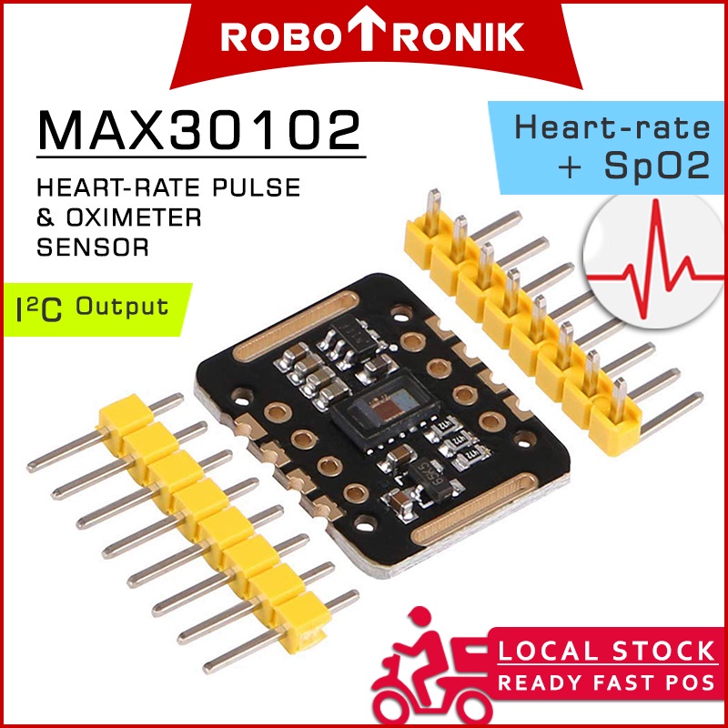Heart-Rate Pulse Sensor & Oximeter MAX30100 MAX30102 compatible Arduino ...