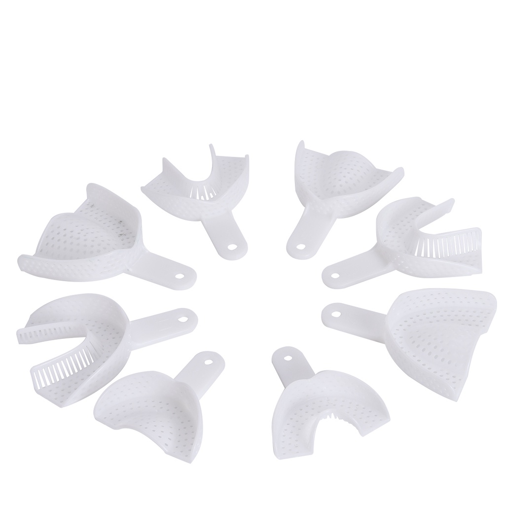 10Pcs/set Dental Impression Plastic Trays Autoclavable Perforated