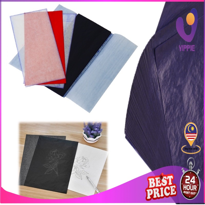 VIPPIE 100 Sheets 48K/32K Blue Carbon Transfer Tracing Paper Carbon