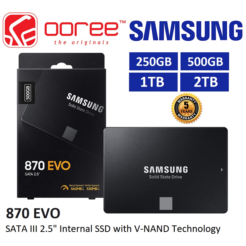 SAMSUNG 870 EVO 2.5" SATA III INTERNAL SSD WITH VNAND 3BIT MLC SOLID