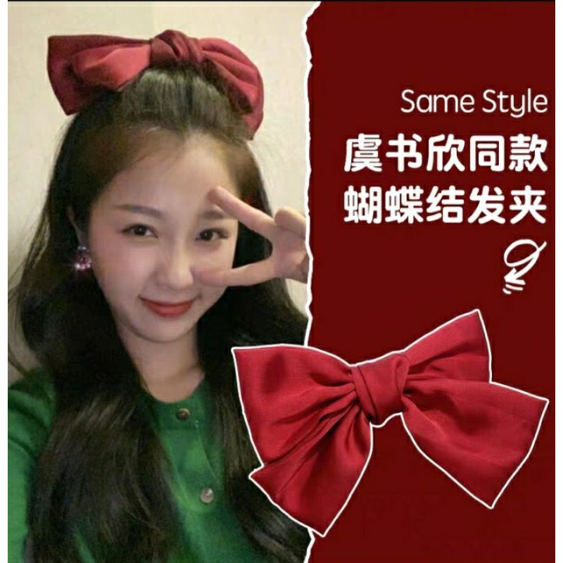 Red Ribbon Hair Clip