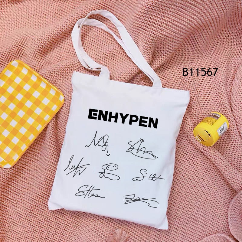 ENHYPEN Storage Bags Kpop Student Tote Bag Fashion Canvas Tote Bags