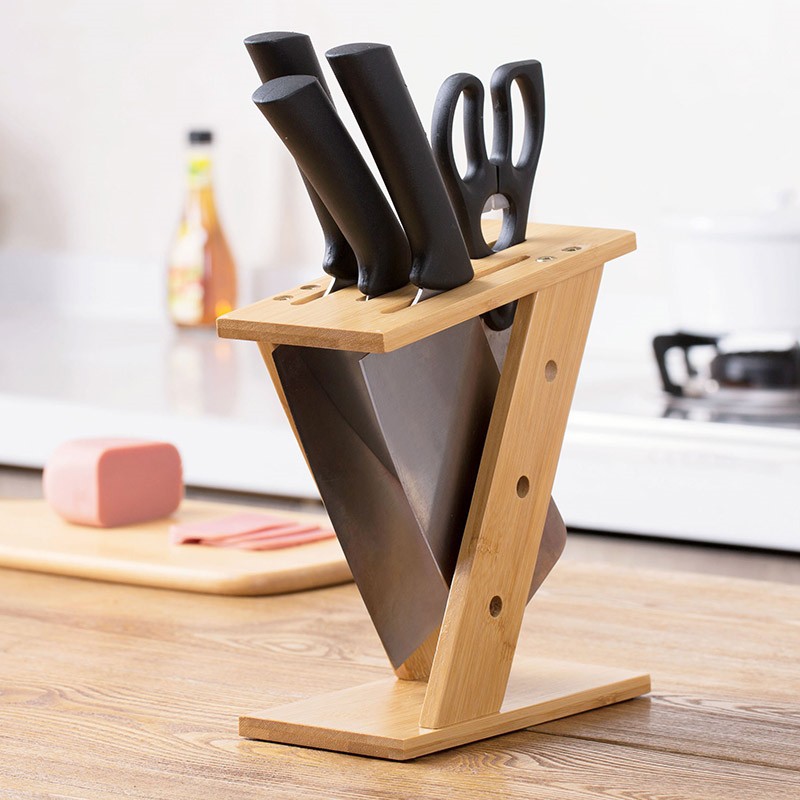 ( Ready Stock )Knife Wood Holder Stand Storage /Kitchen Cutter ...