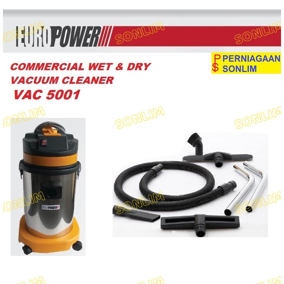 Europower Vac5001 Vacuum Cleaner 30l Wet And Dry Shopee Malaysia