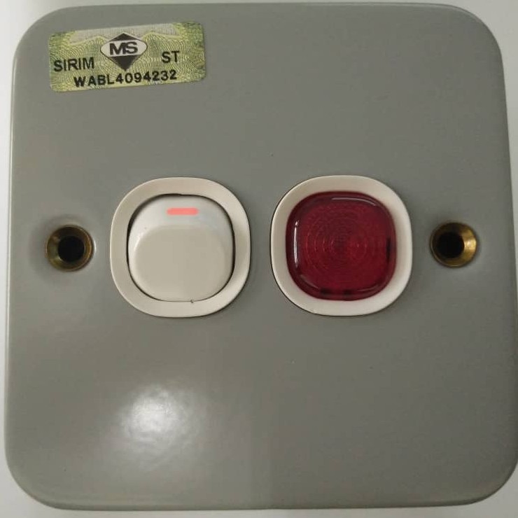 Schneider ESM Metal 20A Double Pole Switch With Neon Shopee Malaysia