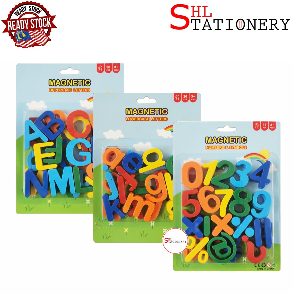 Magnetic Colourful Uppercase / Lowercase Alphabets Letters Numbers ...