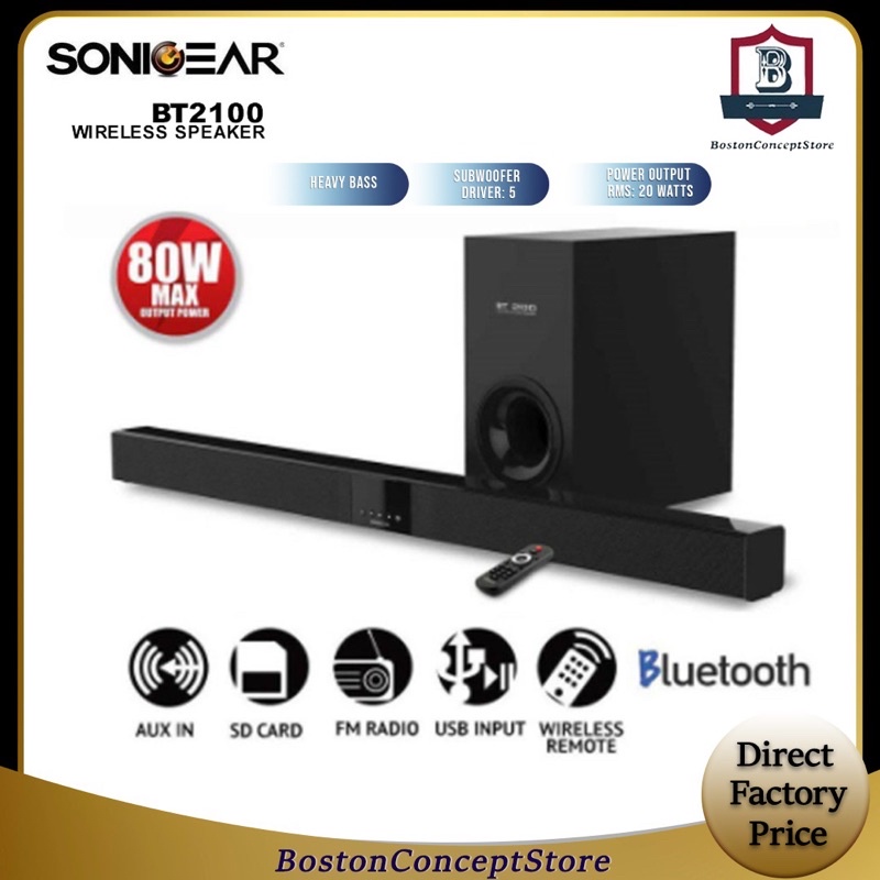 Soundbar sonicgear sale bt2100