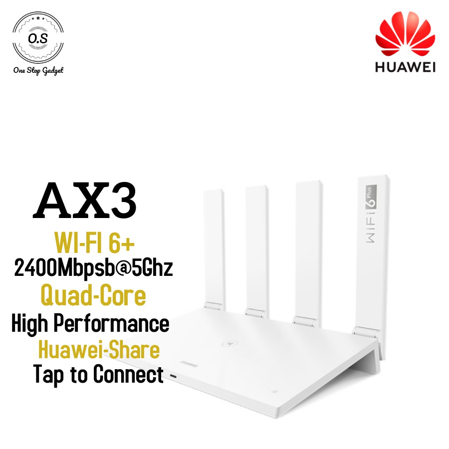HUAWEI Wi-Fi AX3 Quad-Core AX3000 WiFi 6+ Plus Wireless Router MODEM Huawei Mesh WiFi AND NFC | Shopee Malaysia