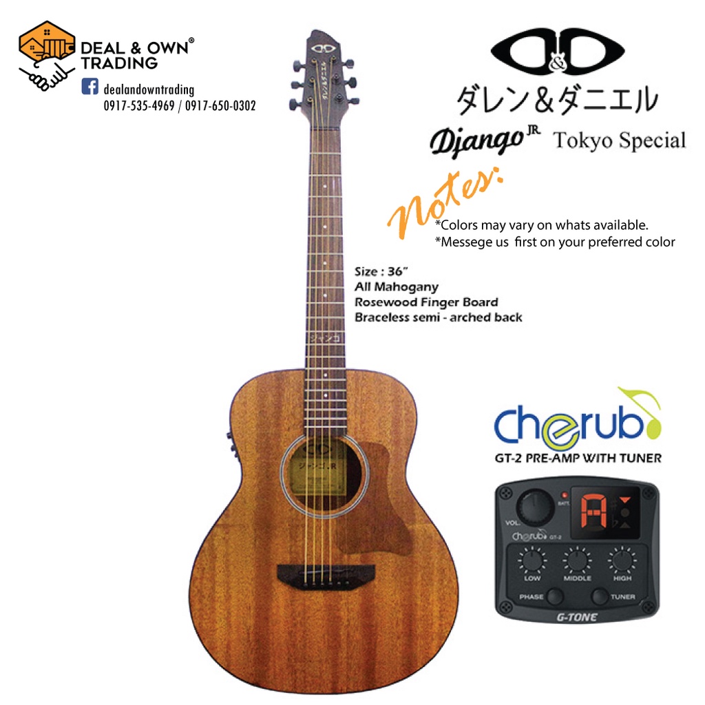 D&D Django Jr. Special Acoustic GT-2 Black w/ Bag (Natural) | Shopee ...