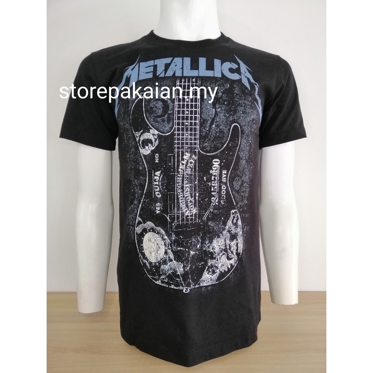 T-shirt Homme Metallica - Officiel Live Nation, Motif Kirk Ouija Guitar, Manches Courtes, Coton Préshrunk (qualité Impression)