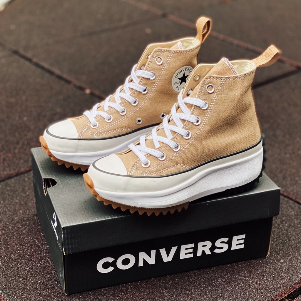 Run Star Hike1970S Milk Tea Color Thick-soled Increased Canvas Shoes ...